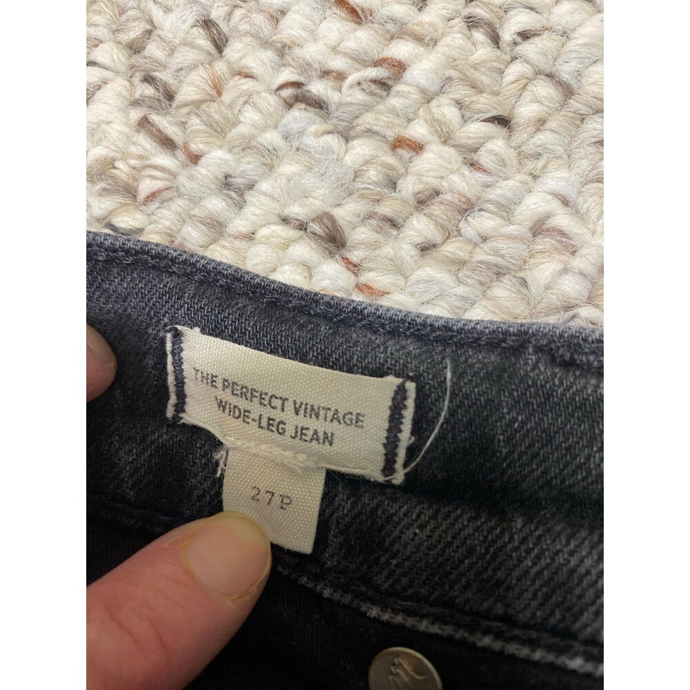 Madewell The Perfect Vintage Wide Leg Crop Jeans 27 Petite Washed Black High R - Picture 8 of 9